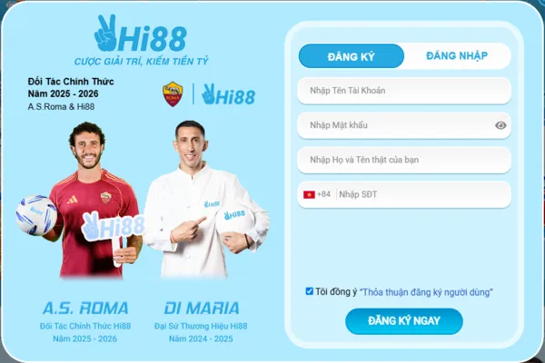 Home Giao diện đăng ký tài khoản Hi88